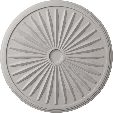 Ekena Millwork Leandros Ceiling Medallion (Canopies up to 5"), 33 1/8"OD x 3 1/2"ID x 1 3/8"P, Ultra Pure White CM33LEUWF